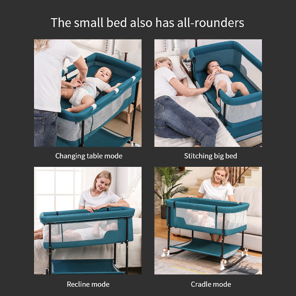 Crib Newborn Baby Cradle Bed Mobile Portable Child Sleeping Basket Bed European-style Folding Crib Multifunctional