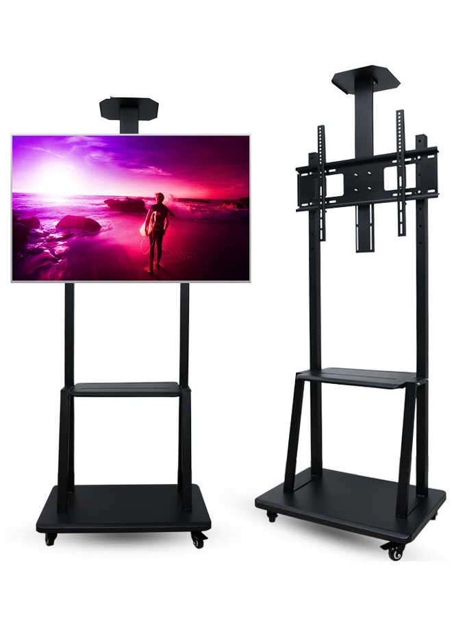 Rolling Mobile TV Floor Stand Cart with Wheels for 32-75 Inch LCD LED Screen TV