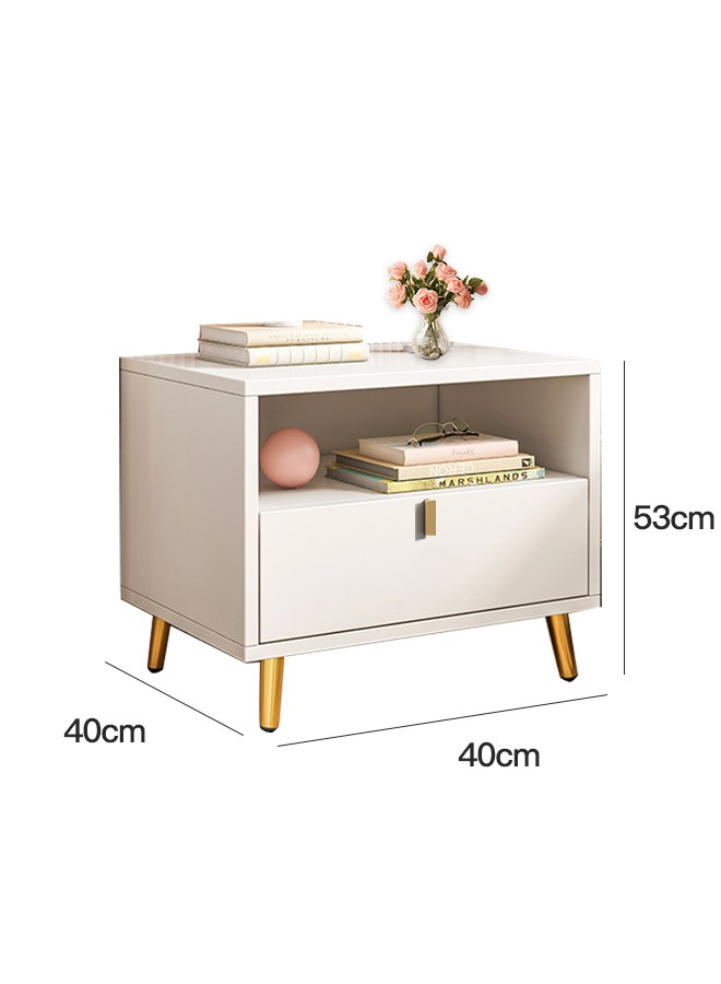 European-style Nightstand, Light Luxury Style Bedside Cabinets With Drawer, Simple Bedside Table 40*40*53cm
