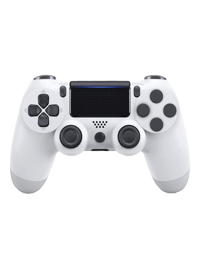 Bluetooth Wireless Game Controller for PS4/Slim/Pro/PC/iOS/Android/Steam with Dual Vibration, Headphone Jack White