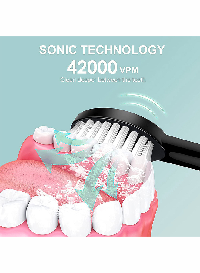 Rechargeable Electric Toothbrushes for Adults and Kids, Sonic Whitening Tooth Brush with 8 Brush Heads, 6 Cleaning Modes and Smart Timer, Waterproof Cleaning Toothbrushes Set
