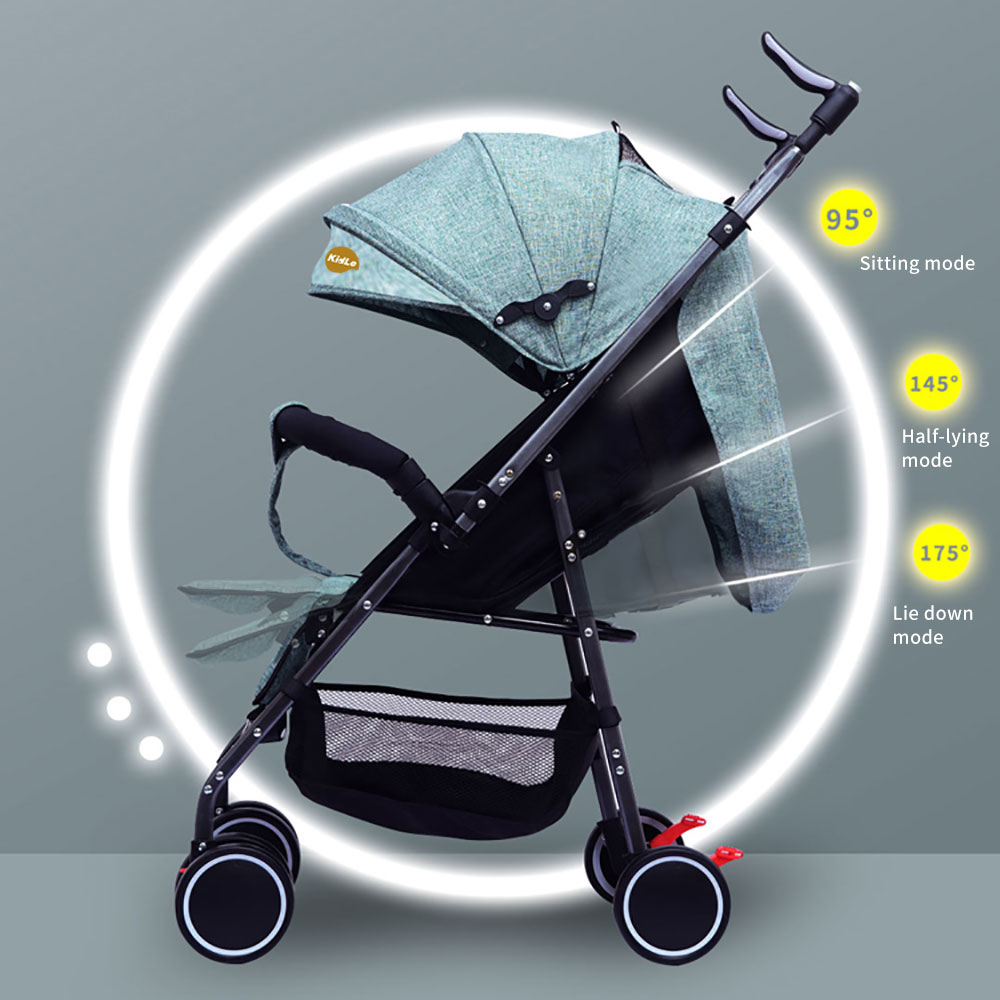 Baby Stroller Breathable Ultra-light Baby Stroller Can Sit And Lie Down Foldable With Large Storage Bag