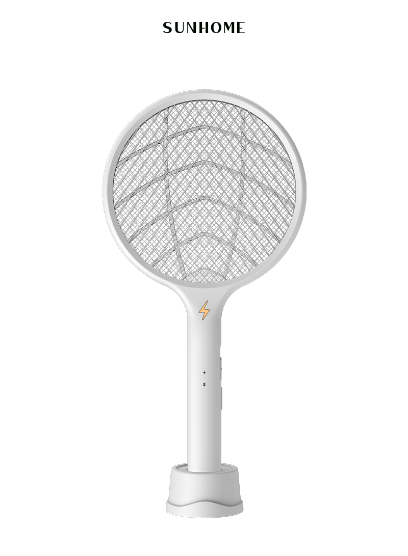 SUNHOME 2 In1 USB Rechargeable Electric Swatter White