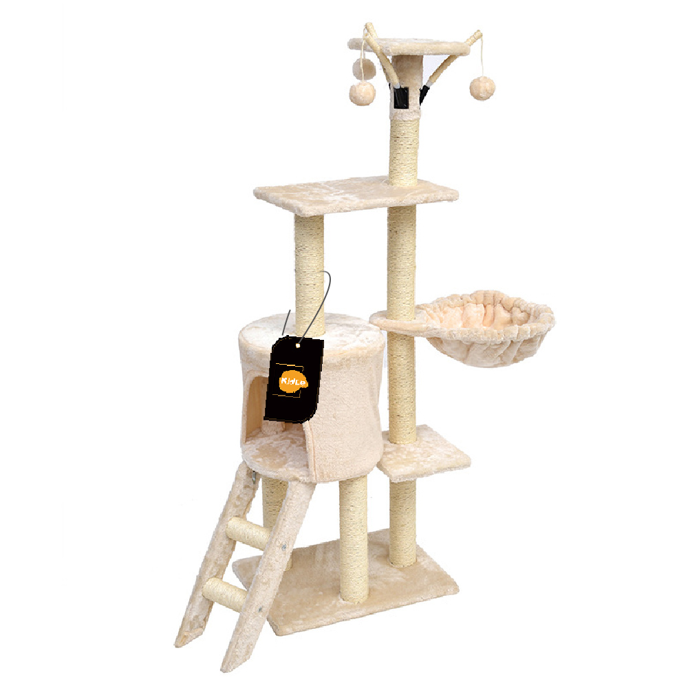 Living Equipment Cat Play Tower Cat Toy Multi Level Platform Cat Tree Sisal Pillar Large Cat Climbing Frame Cat Nest Luxury Cat Scratch Post Cat Tree