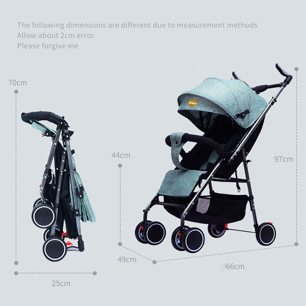 Baby Stroller Breathable Ultra-light Baby Stroller Can Sit And Lie Down Foldable With Large Storage Bag