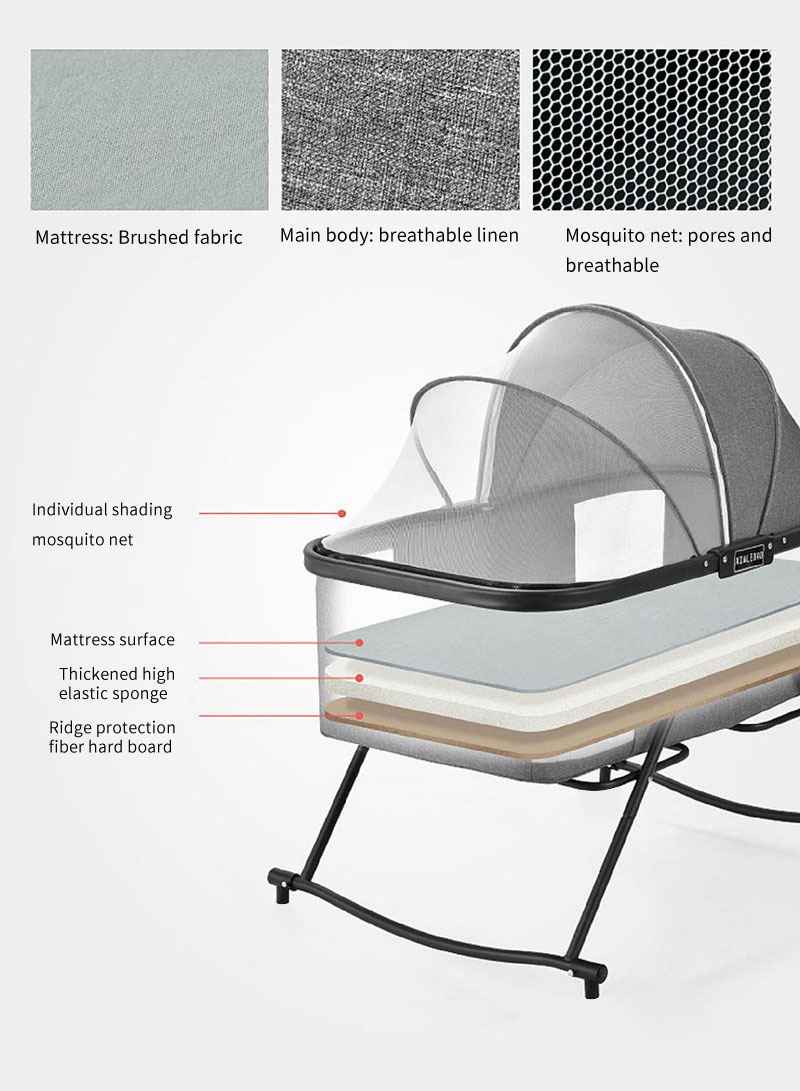 Movable portable crib with multi-function