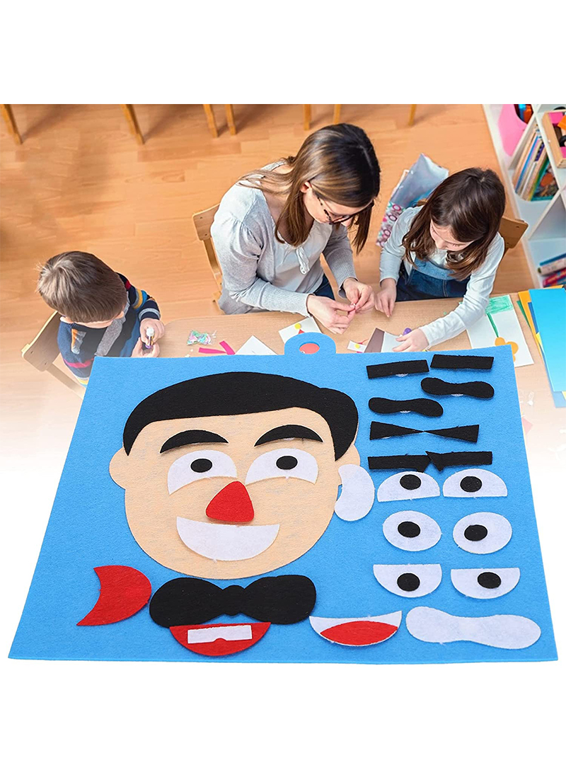 Puzzles Parents and Kids Emoticon DIY Assembling Hangable Puzzles Children Recognition Training Educational Toys