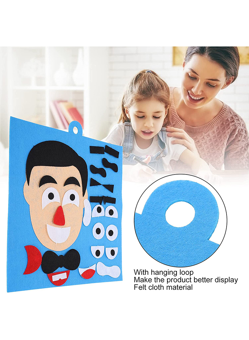 Puzzles Parents and Kids Emoticon DIY Assembling Hangable Puzzles Children Recognition Training Educational Toys