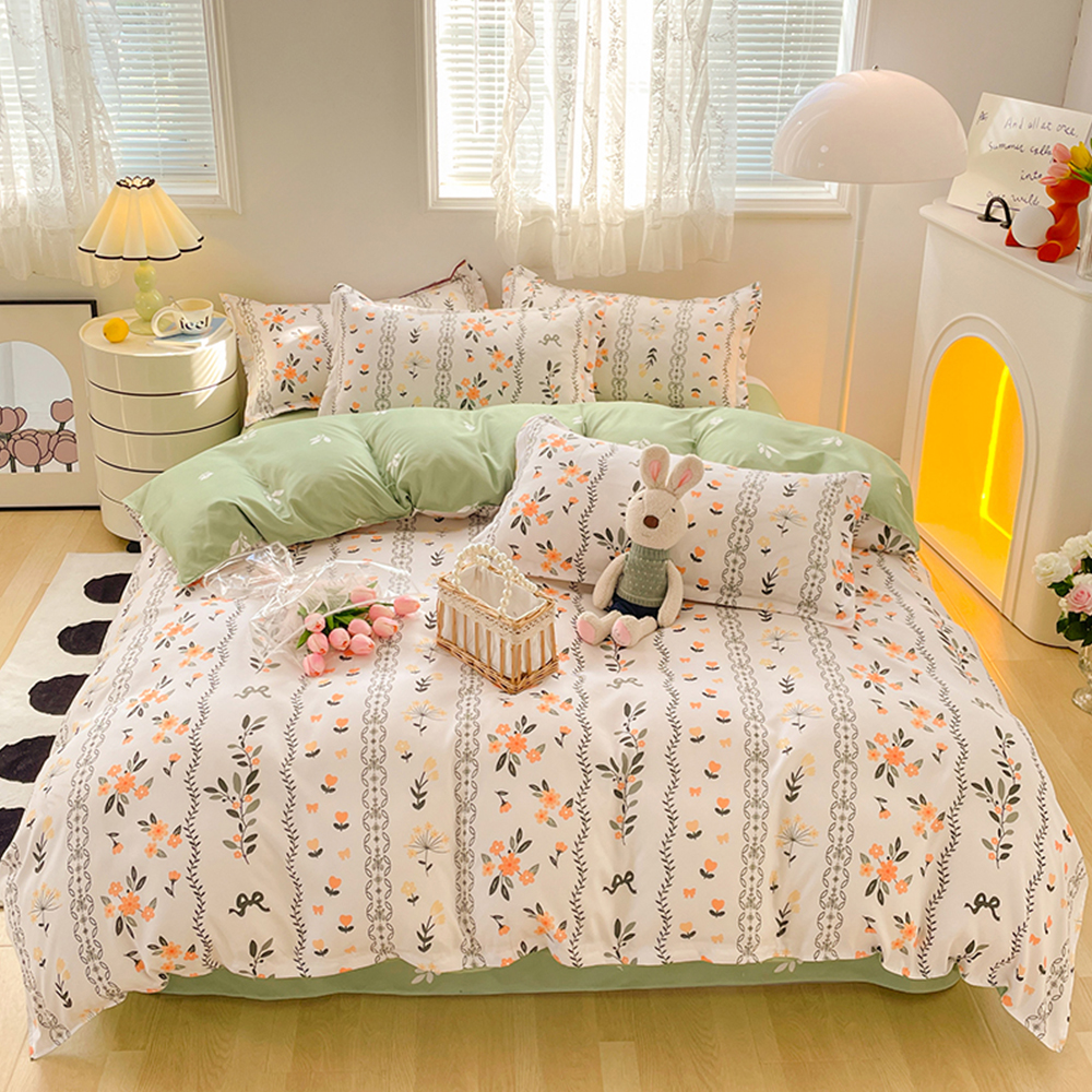4-Piece Set Bedding Modal Quilt Cover Set with 1 Quilt Cover 1 Sheet and 2 Pillowcases 2m Bed (200 * 230cm)