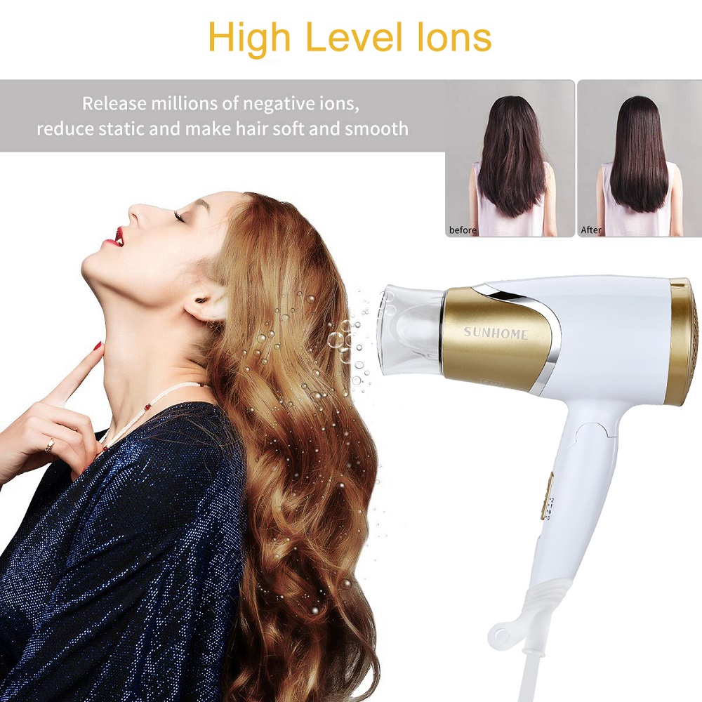 Travel Hair Dryer White/Gold