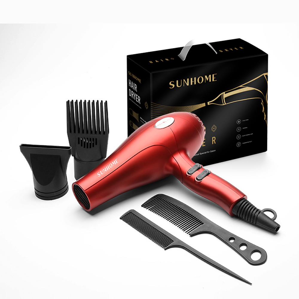 5-Piece Professional Hair Dryer Red