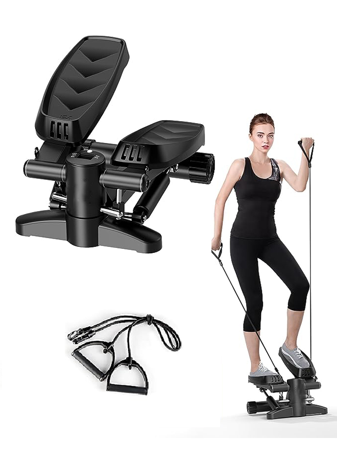 Mini Mute The Sound Stair Stepper,300LBS Loading Capacity, with LCD Monitor Resistance Rope Hydraulic Fitness Stepper for Home Desk or Office Workouts