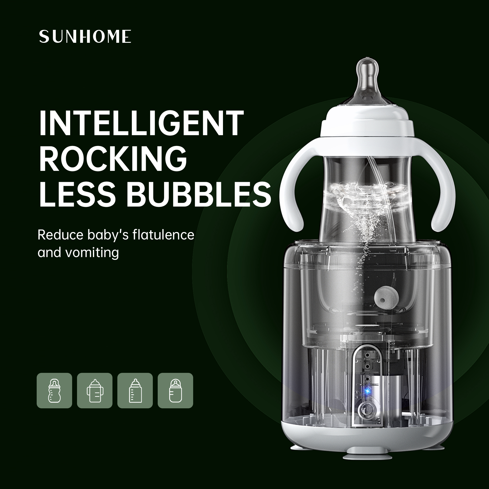 SUNHOME Electric Milk Shaker With USB Green