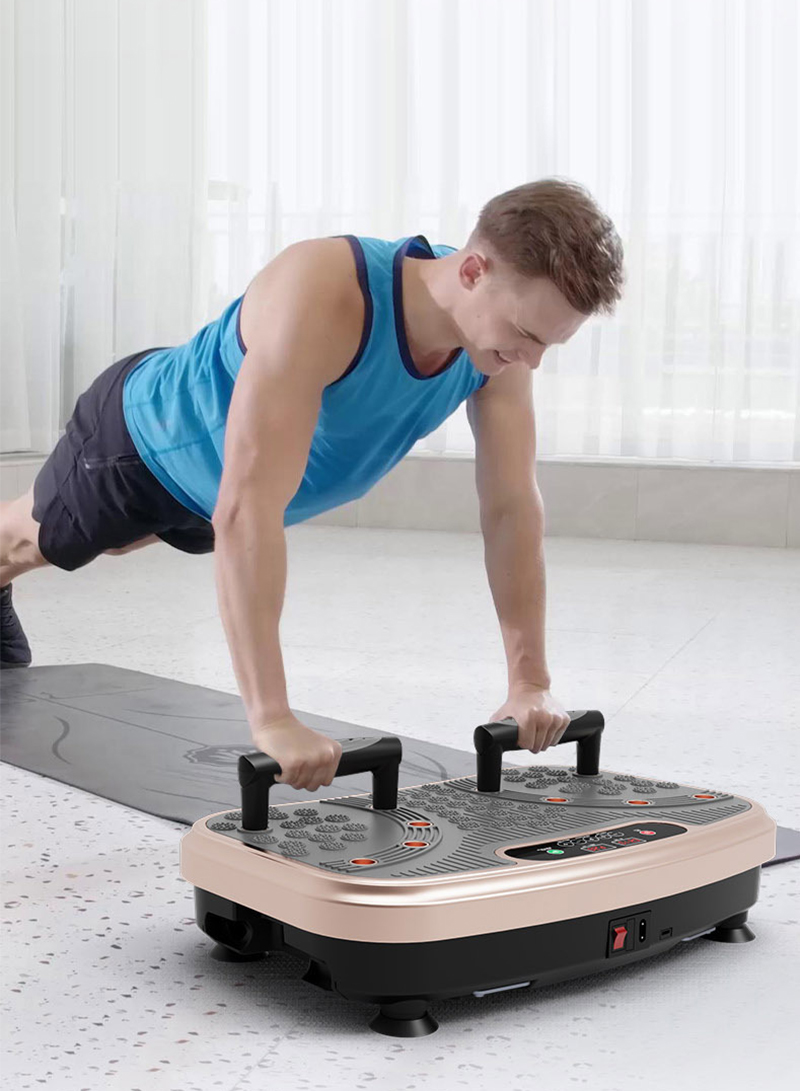 4D Vibration Plate Exercise Machine - 3 Powerful Silent Motors Oscillation, Linear, Pulsation for Home Fitness - Full Body Viberation Machine for Recovery &amp; Tonning