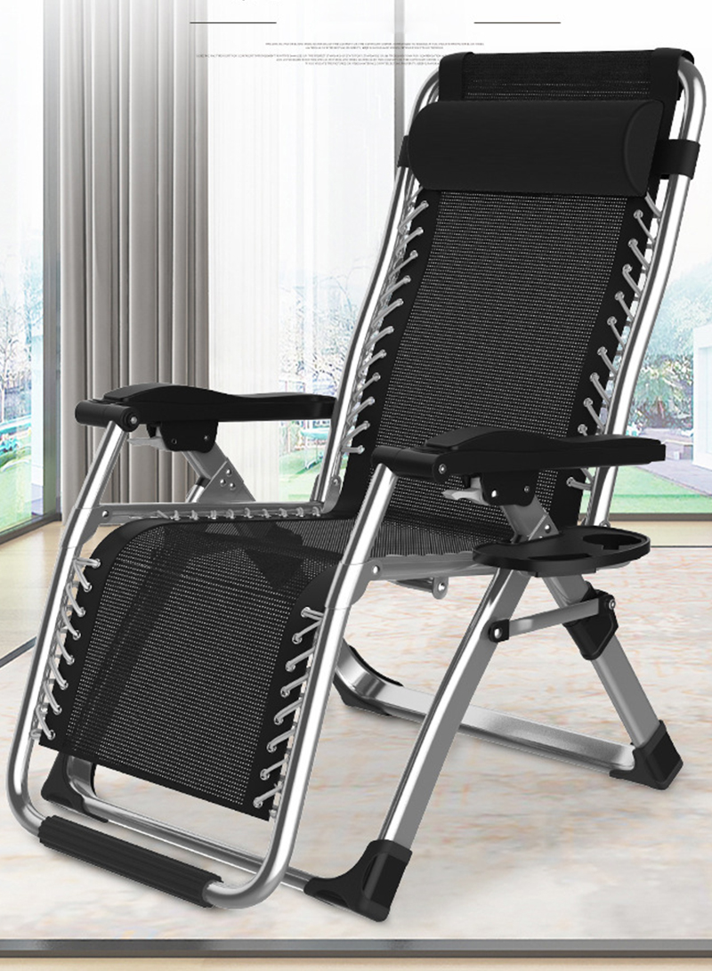 Home Outdoor Camping Folding Deck Chair Leisure Chair 170*52*77CM