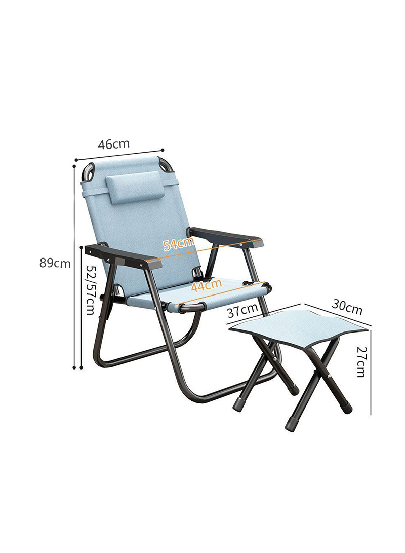 Ultra-Light Portable Leisure Chair, Outdoor Folding Chair with Pedals, Suitable For Camping, Beach, Camping 54*46*89cm