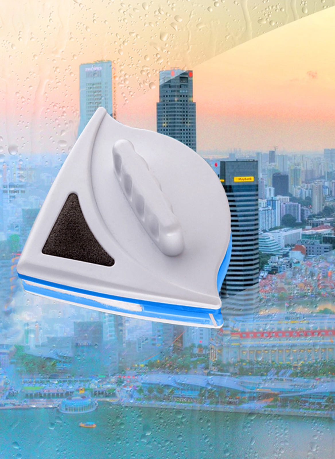 Classic Triangle Magnetic Window Cleaner for Cleaning Windows,Suitable for 3-8mm Single Layer Glass