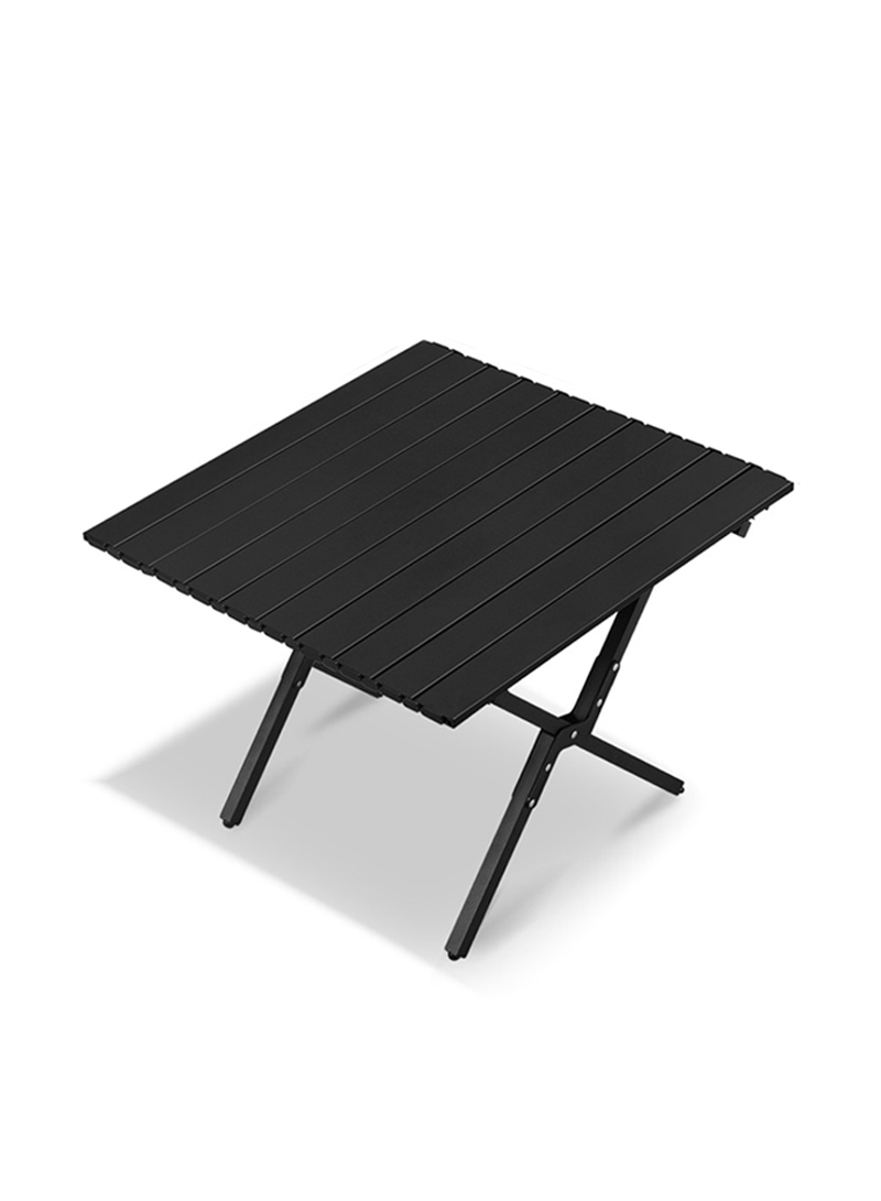 Simple and Portable Carbon Steel Egg Roll Table Folding Table for 1-2 People, Suitable for Camping, Seaside, and Outdoor Activities 60*60*45CM