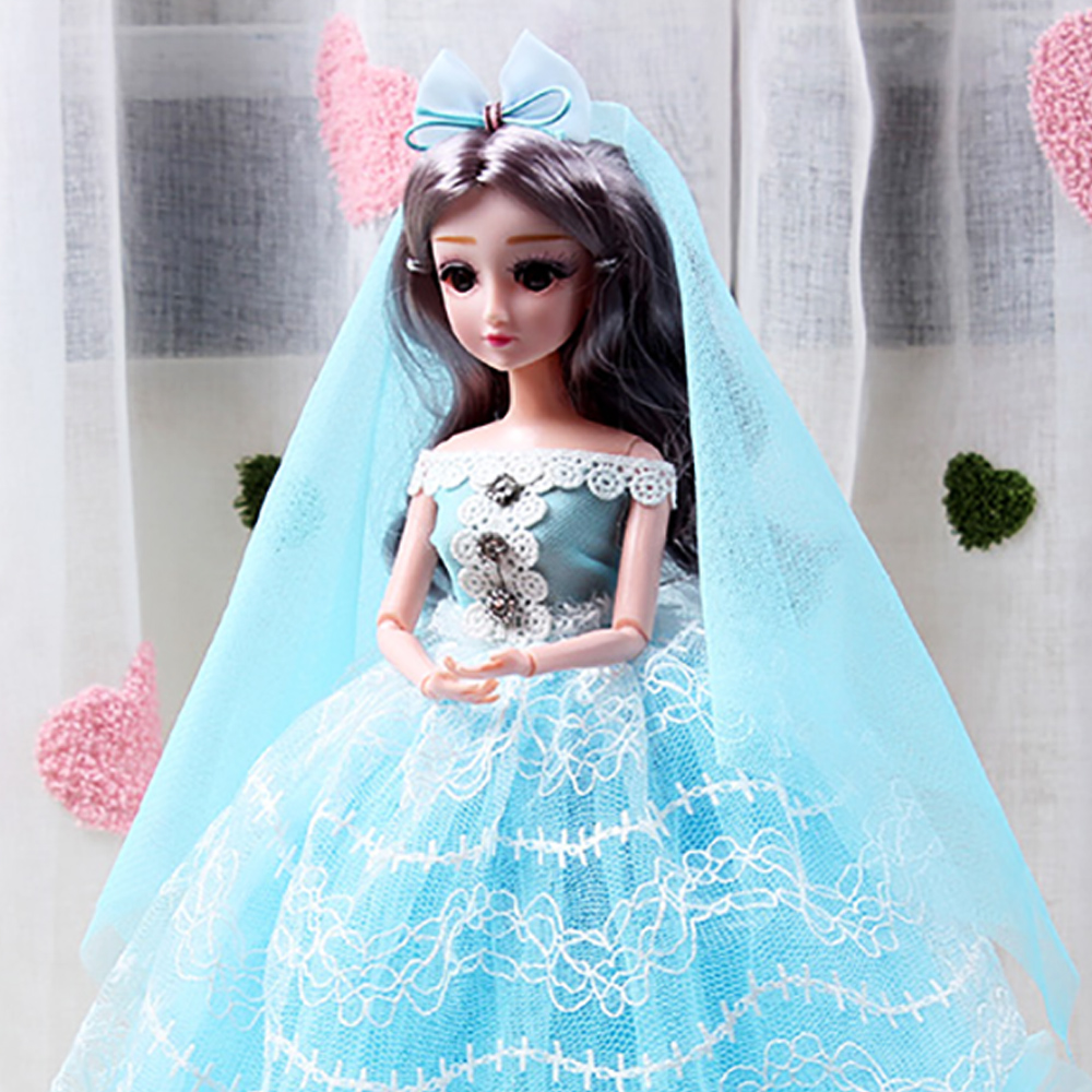 Barbie doll set gift box wedding dress girl princess single play house toy