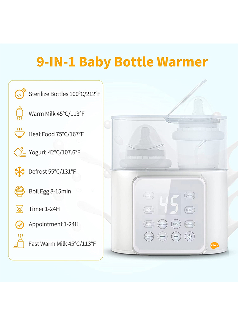 9-in-1 Multifunctional Intelligent Thermostatic Double Bottle Bottle Warmer
