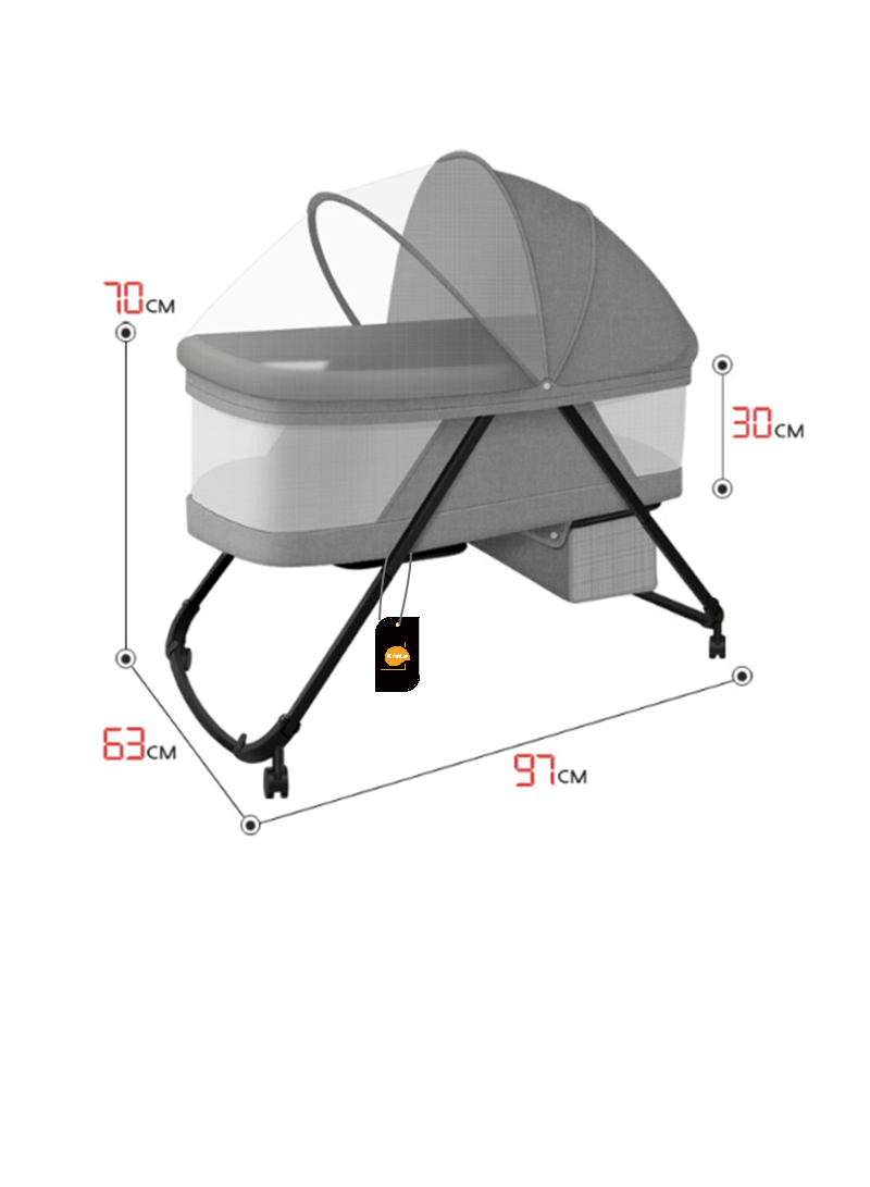 Crib Foldable Baby Bed Multifunctional Newborn Cradle Bed Removable BB Shaker Large Space Removable And Washable