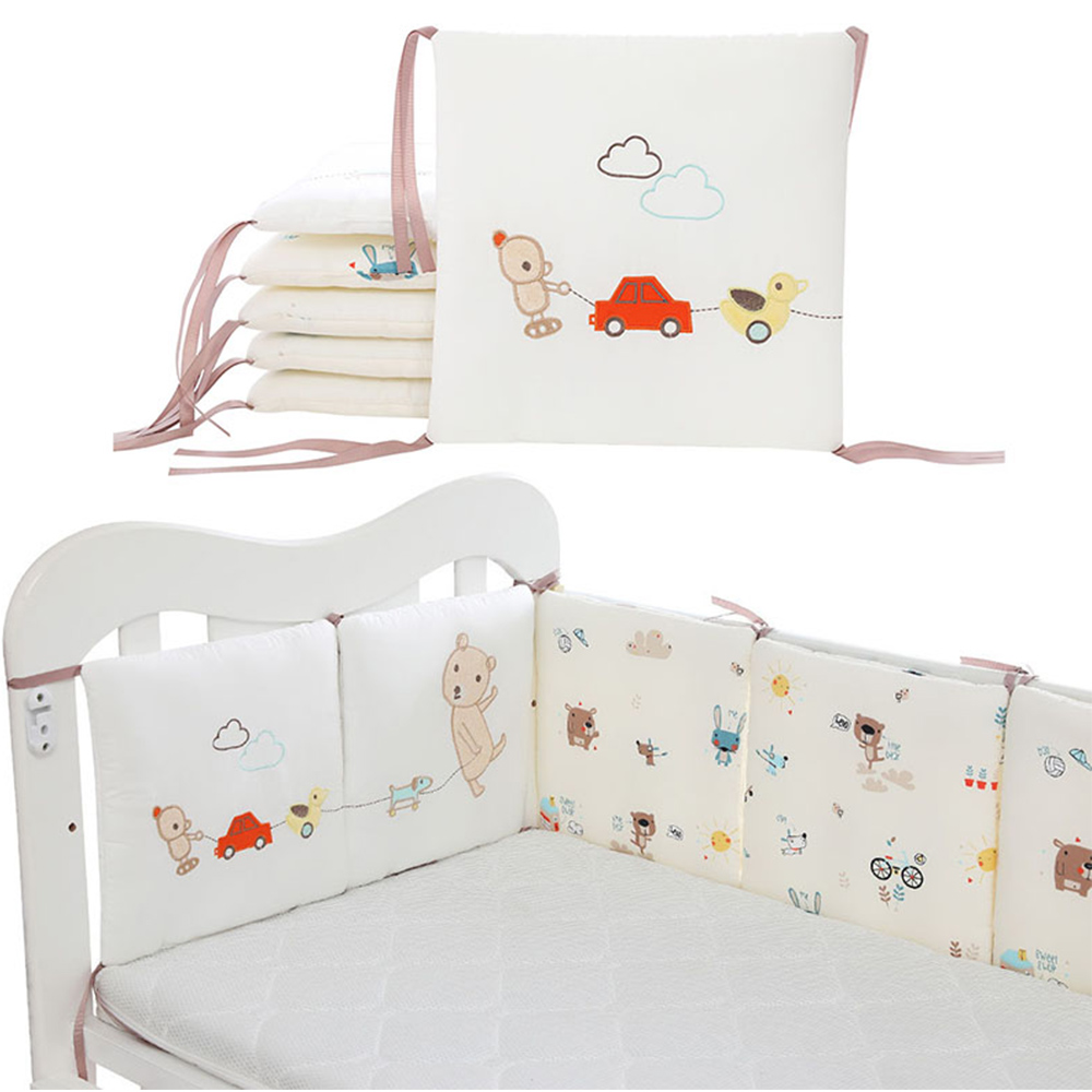 6Pcs/Lot Safe &amp; Washable Baby Bedding Bumpers Crib