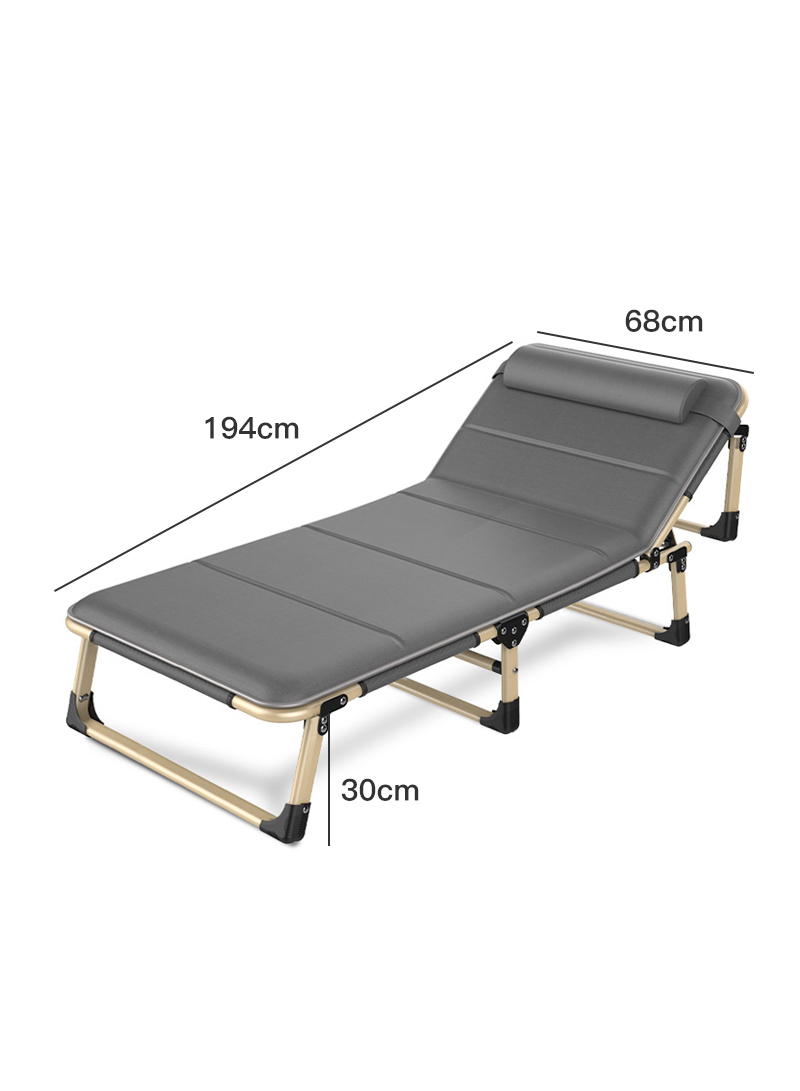 Outdoor Office Nap Folding Deck Chair Folding Bed, Oxford Sturdy Folding Sleeping Bed, Suitable for Yard Camping and Picnic 194*68*30CM