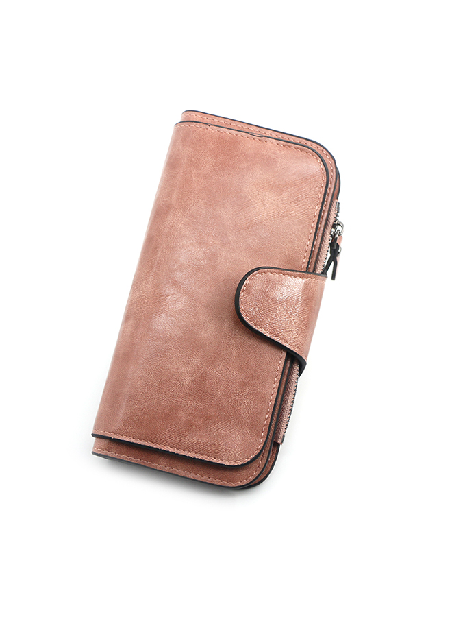 Texture Casual PU Leather Ladies Hasp Clutch for Women Long Wallet Zipper Phone Bag for Shopping Commute Money Bag 19*10*2cm