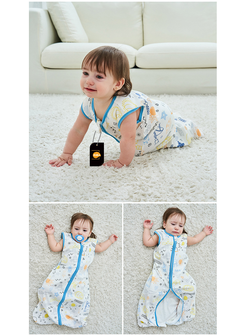 Summer Thin Children's Vest Pajamas Sleeveless Baby Girl Anti-kick Quilt Baby Sleeping Bag