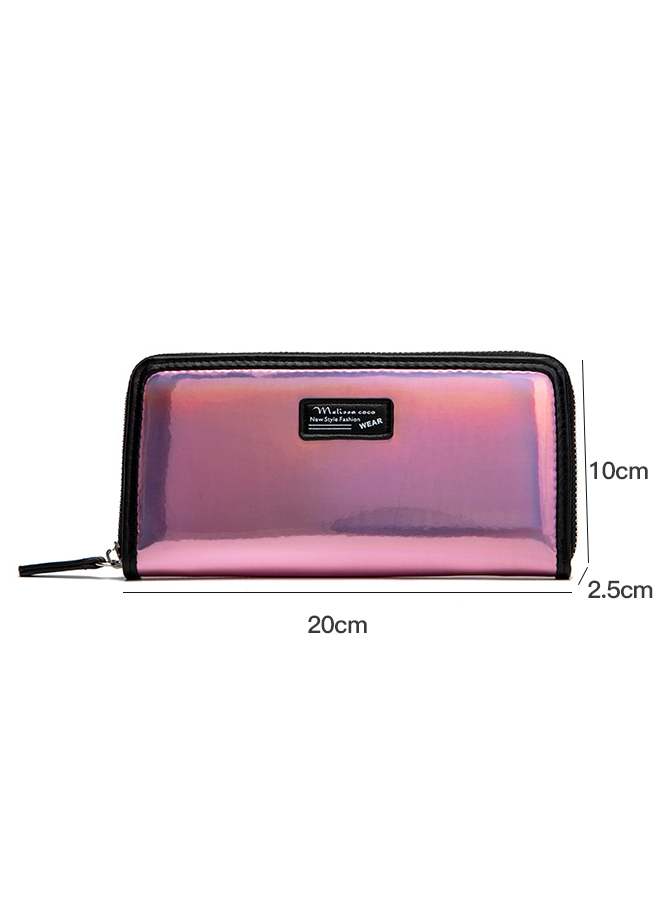 Women's Laser Zipper Purse Handbag 20*10*2.5cm