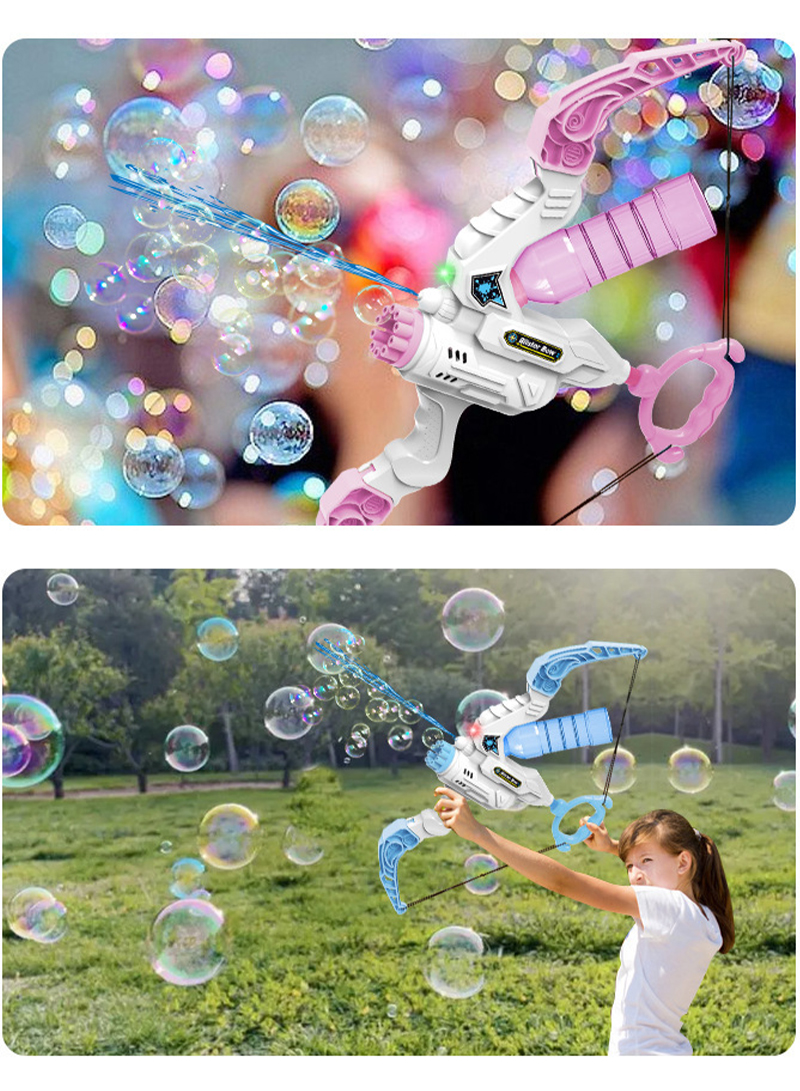 Bubble Machine, Bow and Arrow Water Gun Cool Bubble Machine Automatic Bubble Machine Summer Toy Gift for Kids with Bubbles Solutions Bubble Blowing for Outdoor Indoor