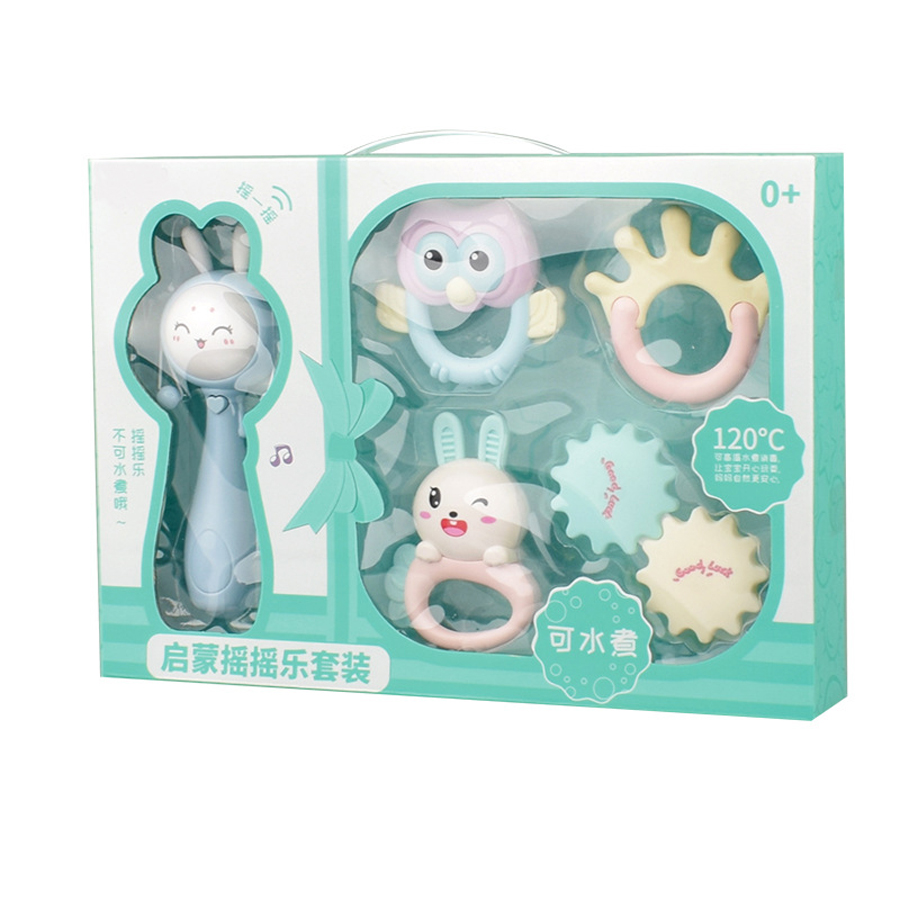 New baby molar stick hand ring, newborn molar glue that can be boiled in high temperature water, hand ring toy set