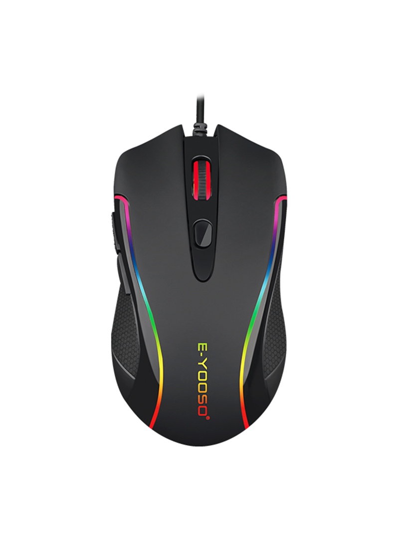 X-7 Gaming Mouse Wired RGB Backlit with Macro-Recording, 6400 DPI Adjustable, Ergonomic Gaming Mice with for Windows 7/8/10/XP Vista Linux Black