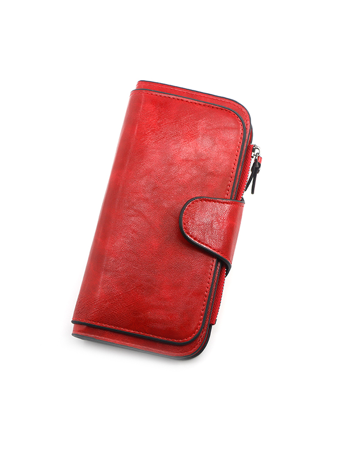 Texture Casual PU Leather Ladies Hasp Clutch for Women Long Wallet Zipper Phone Bag for Shopping Commute Money Bag 19*10*2cm