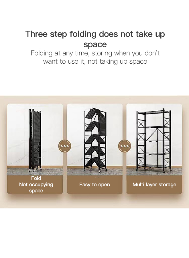 5-Layer Storage Rack Storage Rack Can be Folded Without Installation 72*34*160cm