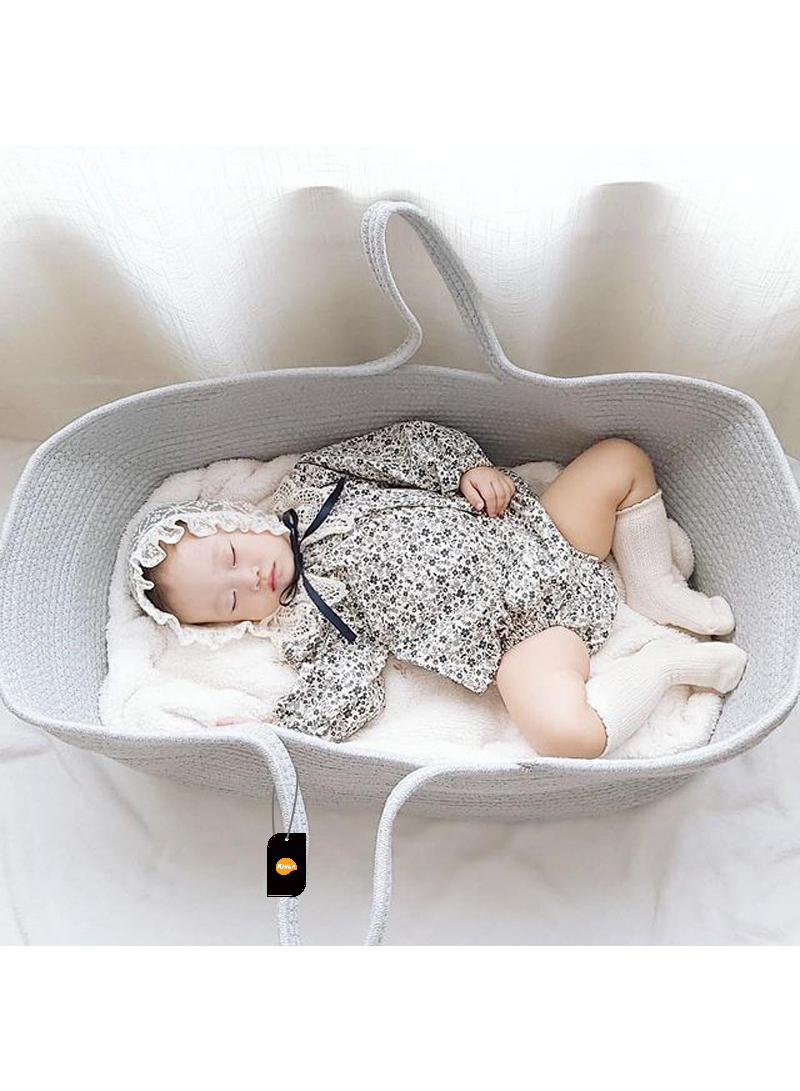 New Cotton Portable Baby Basket Lightweight Portable Baby Sleeping Basket Creative Crib