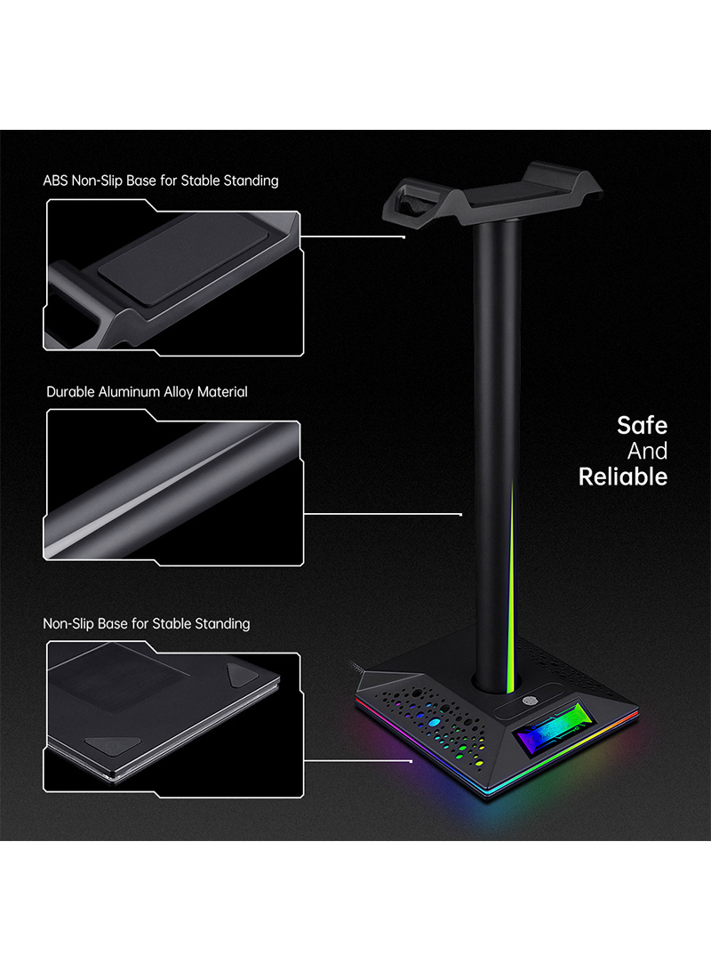 RGB Colorful Light Game Headset Stand