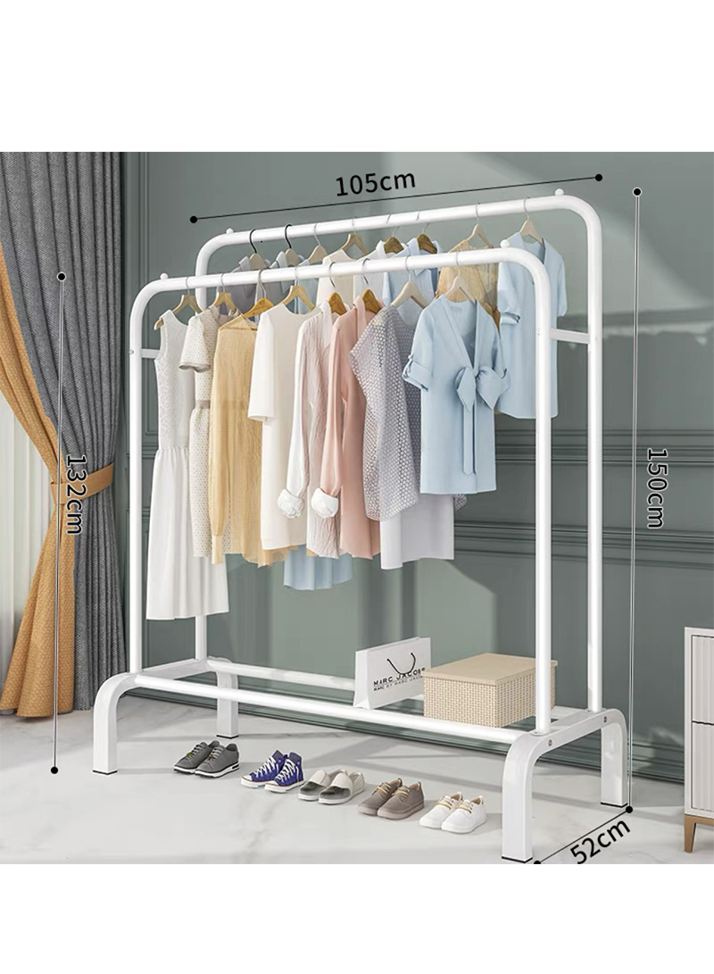 Clothes Organizer And Holder Metal Stand White 105*52*150cm