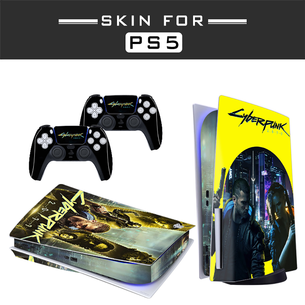 Cyberpunk Printed Console And Controller Sticker Set For PlayStation 5 (PS5)