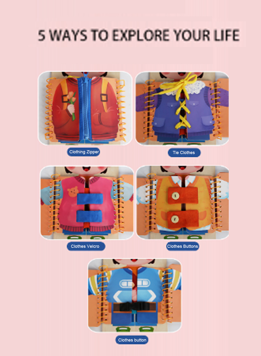 Montessori Teaching Aids, Early Education Toys, Multi-layer Board, Multifunctional Dressing