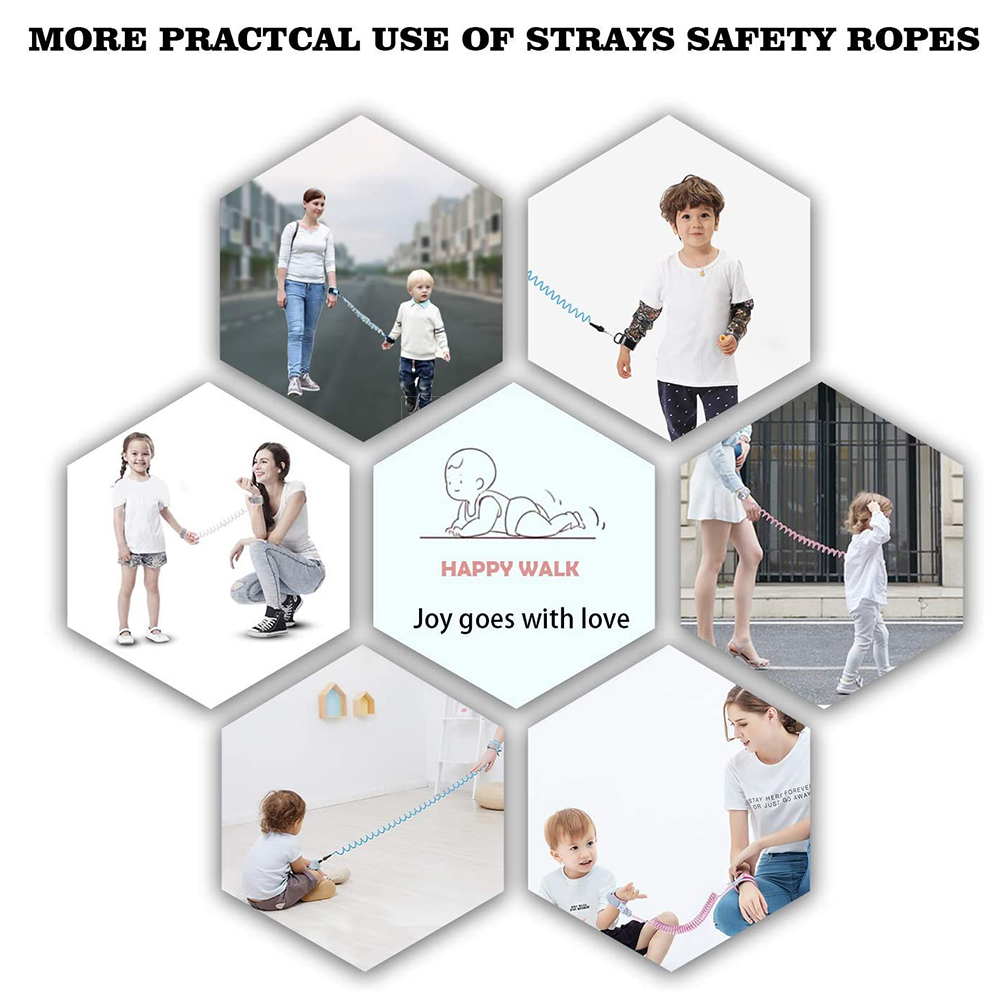 Infants And Young Children Anti-lost Traction Rope 2 Meters Shrink Traction Bracelet Baby Go Out Safety Anti-lost Rope
