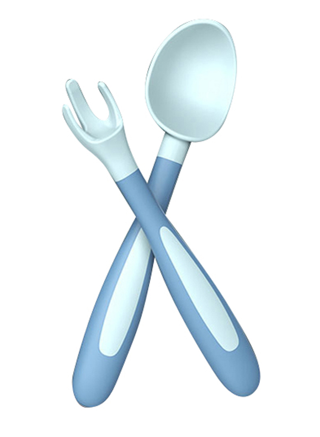 Baby twist fork spoon training spoon, children's portable complementary food fork spoon, baby feeding tableware training fork spoon set