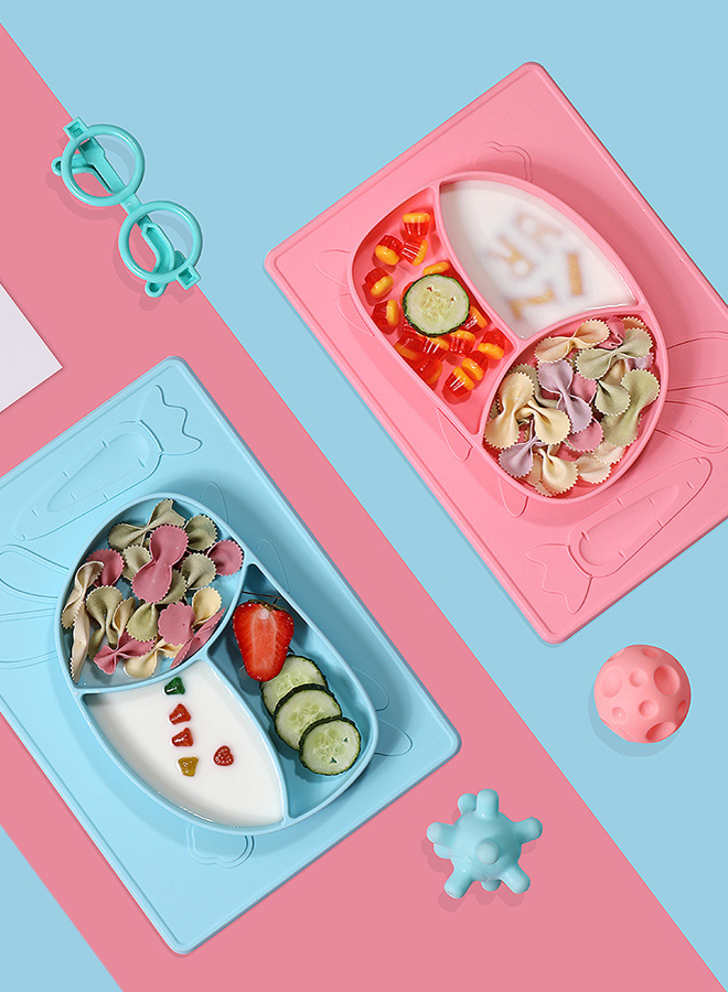 Children's silica gel dinner plate, baby complementary food tableware with suction cups and cartoon complementary food bowl set