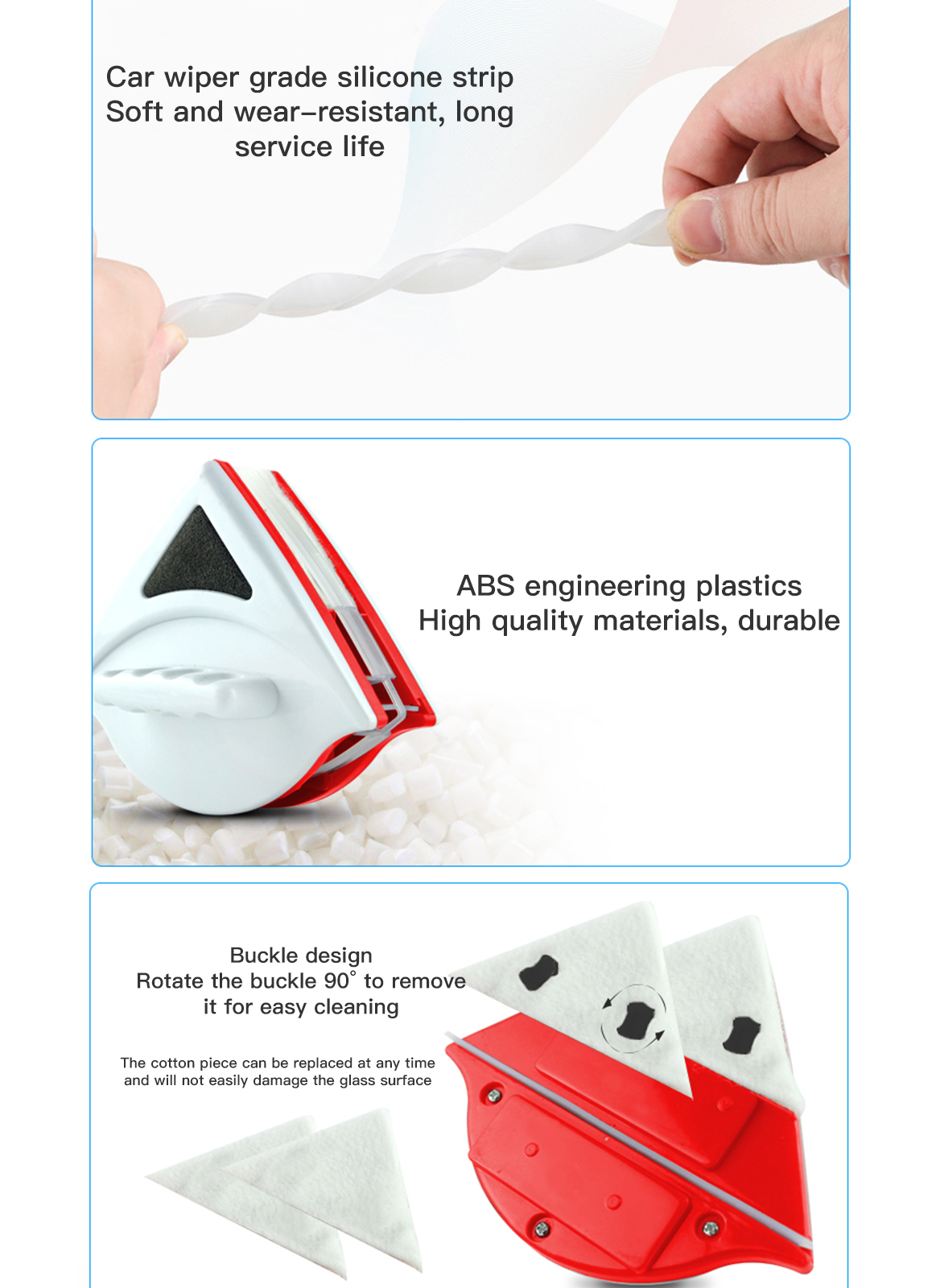 Classic Triangle Magnetic Window Cleaner for Cleaning Windows,Suitable for 15-24mm Double-layer Insulating Glass
