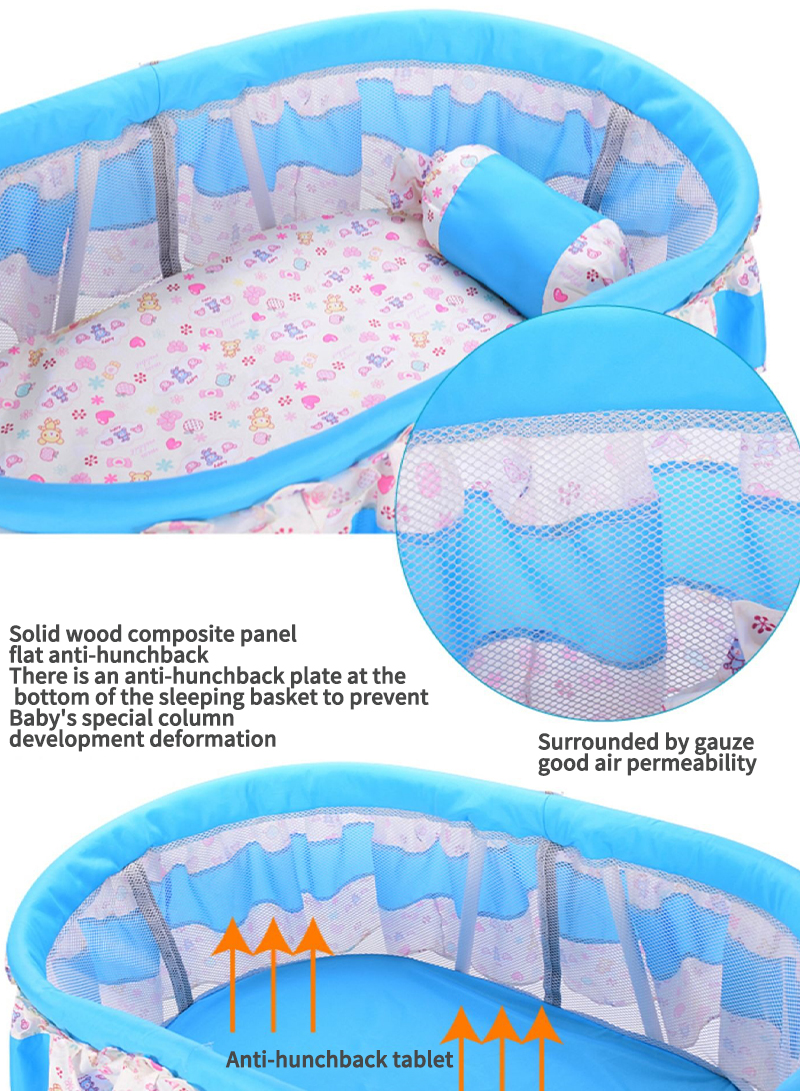 Baby Cradle Bed Small Shaker Newborn Bed Shaker With Mosquito Net Multi-functional Comfort Bb Bed With Roller Sleeping Basket