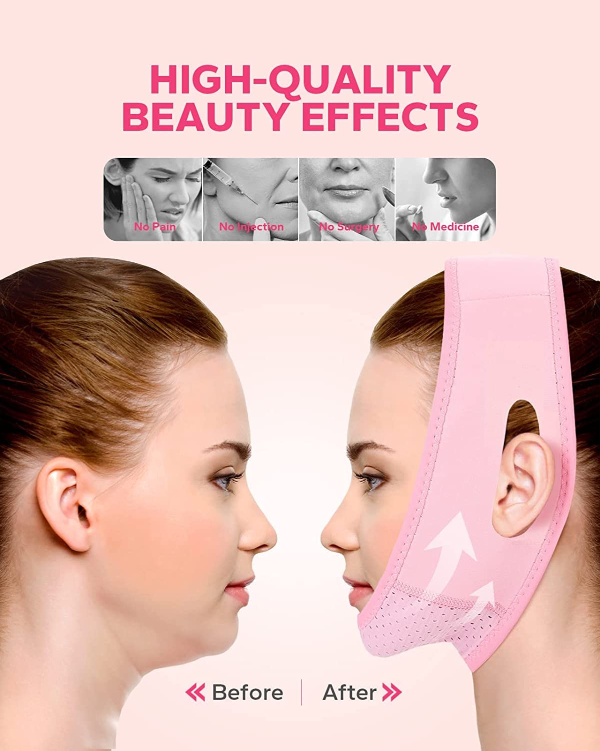 Reusable V Line Lifting Mask, Double Chin Reducer, Chin Strap, Face Belt, Lift and Tighten the Face to Prevent Sagging, Create a V Shaped Face Full of Vitality