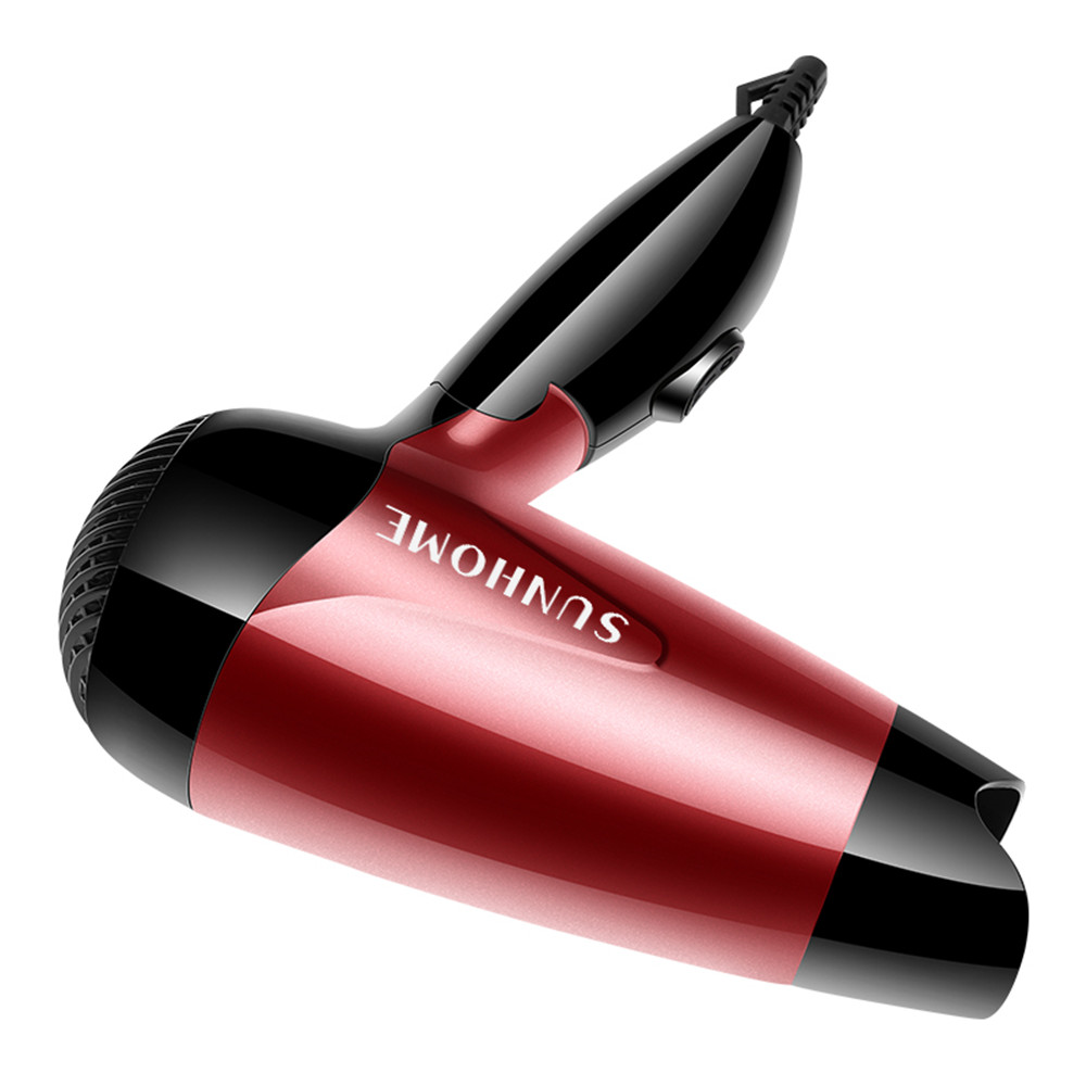 SUNHOME 1200W Mini Foldable Travel Hair Dryer Red/Black