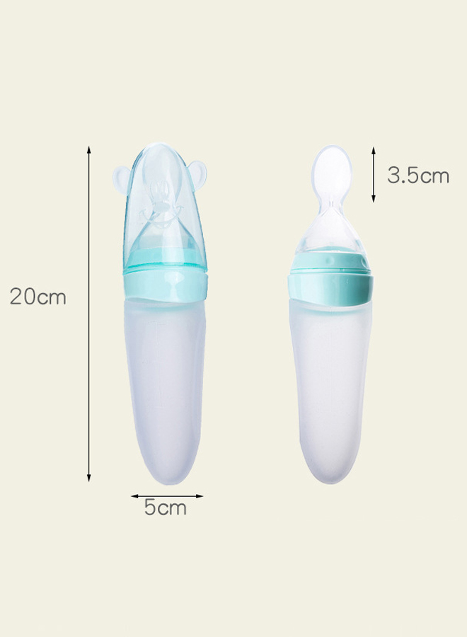 Cartoon silicone extruded rice paste spoon, baby silicone extruded feeding spoon, rice paste bottle complementary feeding device