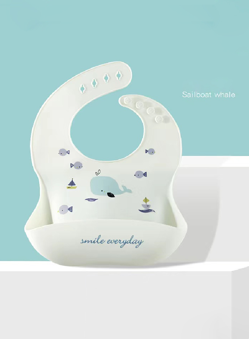 ins explosive mother and baby supplies baby bib waterproof children's silicone bib baby drooling rice bib free wash summer