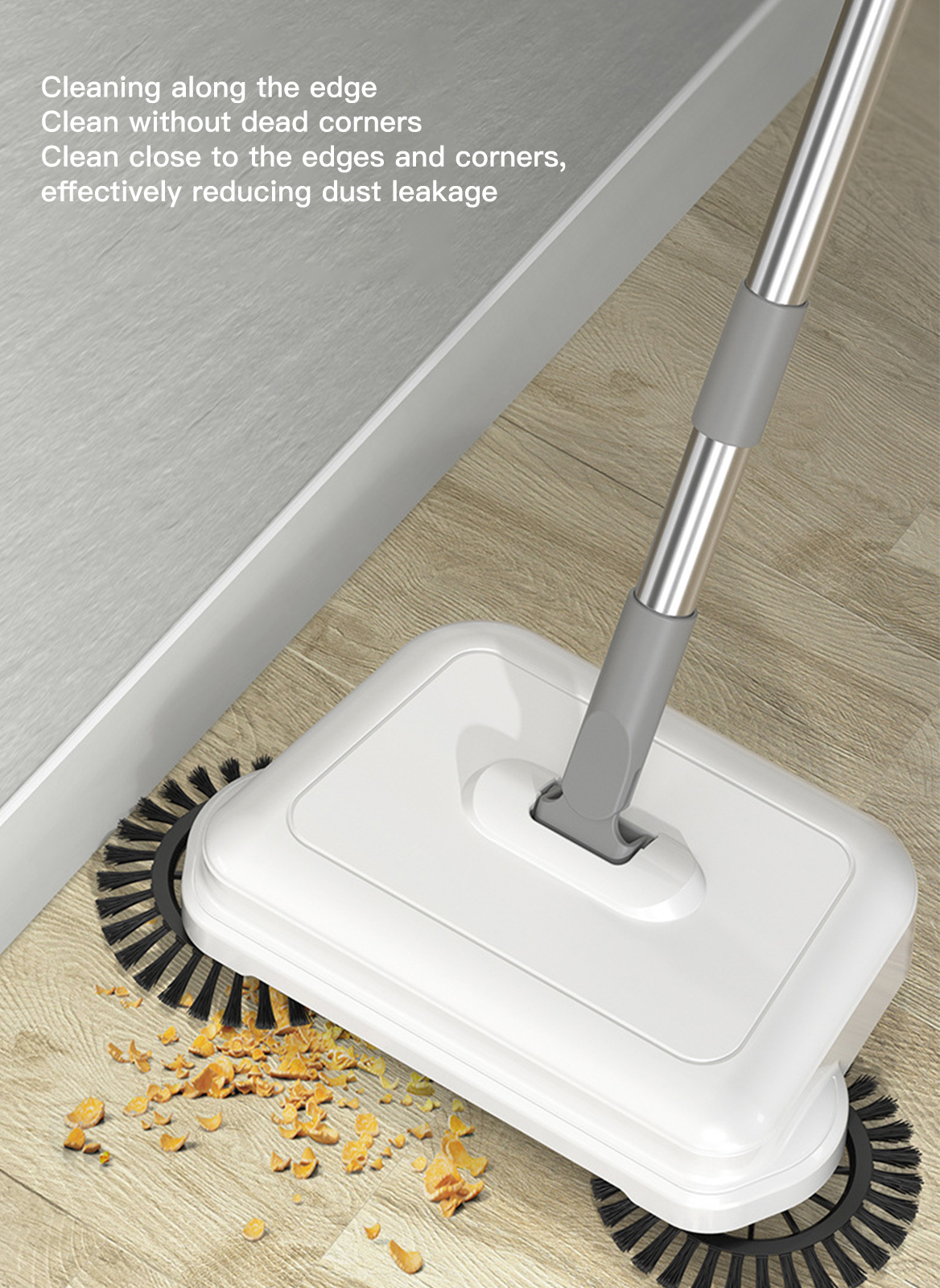 Household Hand Push Sweeper, Broom and Mop All-In-One Set with 1 Mop 102*33*16.3CM